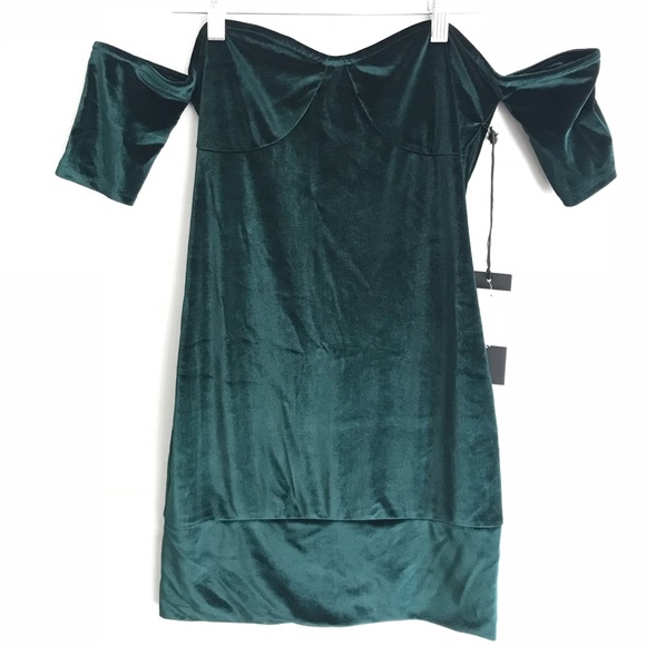 For Love And Lemons | Dresses | For Love And Lemons Green Velvet Mini Dress  | Poshmark